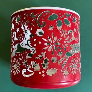 Bath & Bodyworks Red Christmas Candle Holder